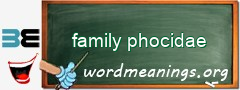 WordMeaning blackboard for family phocidae